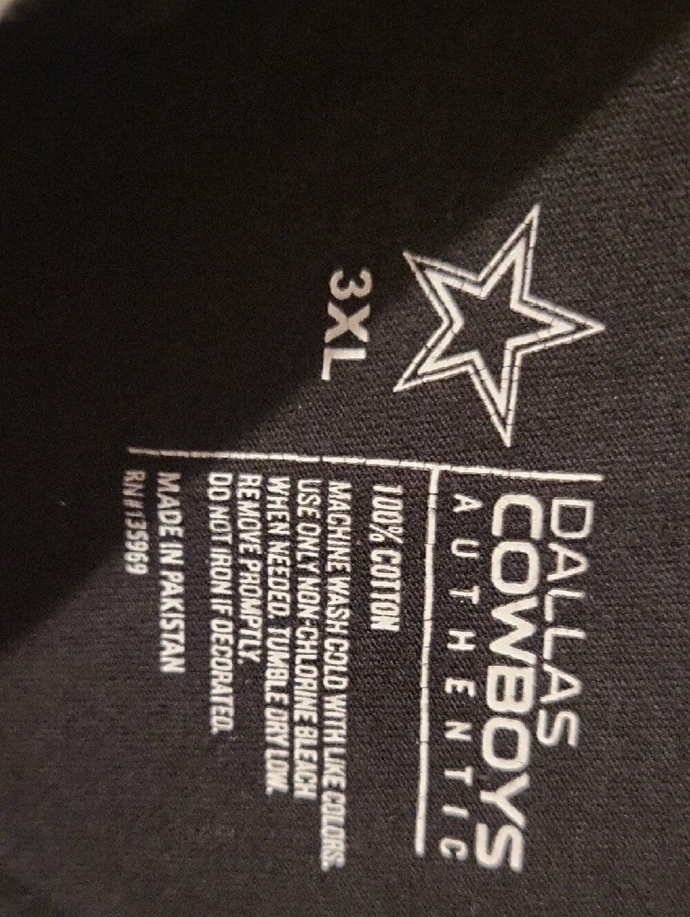 NFL Dallas Cowboys Black Tank with White Team Star and Vertical Logo - Picture 2 of 3